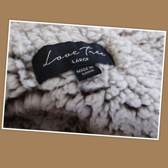 Love Tree Faux Fur (Sherpa) Vest Sleeveless Jacket Women’s L supper soft - Picture 4 of 4